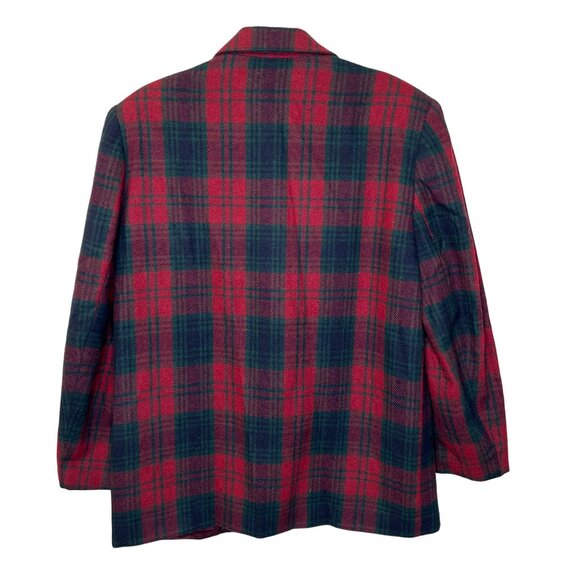 VTG Cross Country Fashions women’s Plaid Blazer Jacket Size 12 Wool Academia - Picture 2 of 8